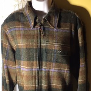 Ralph Lauren plaid zip up jacket patch sleeves